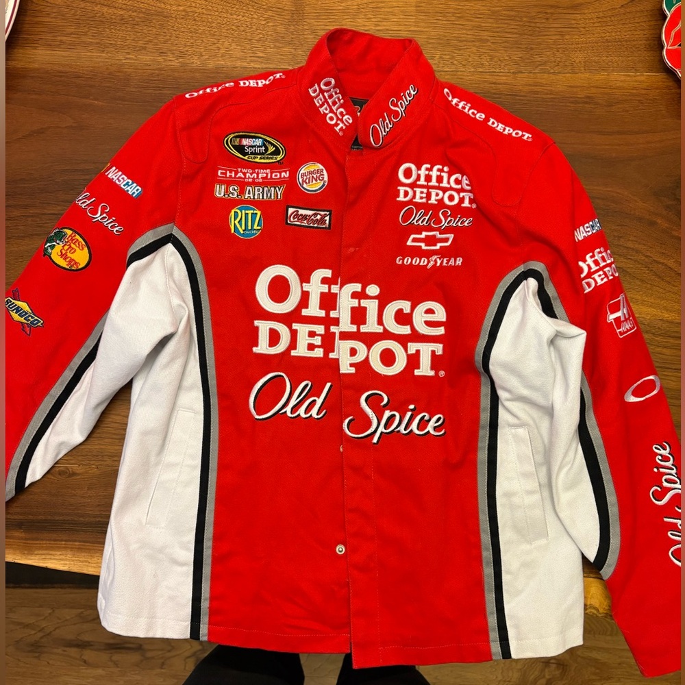 Chase NASCAR Tony Stewart #14 Office Depot Red Racing Jacket Women XL Vintage